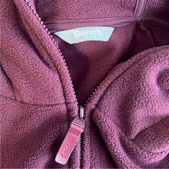 2/$40 BENCH Long Fleece Hoodie Jacket Coat Burgundy Size XXL - Picture 5 of 7